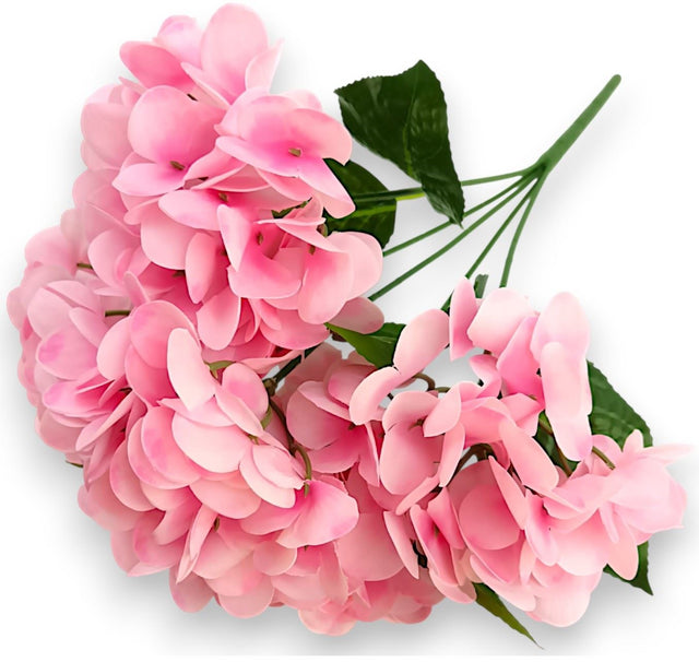 Buchet hortensii Real Touch x5 47cm roz deschis