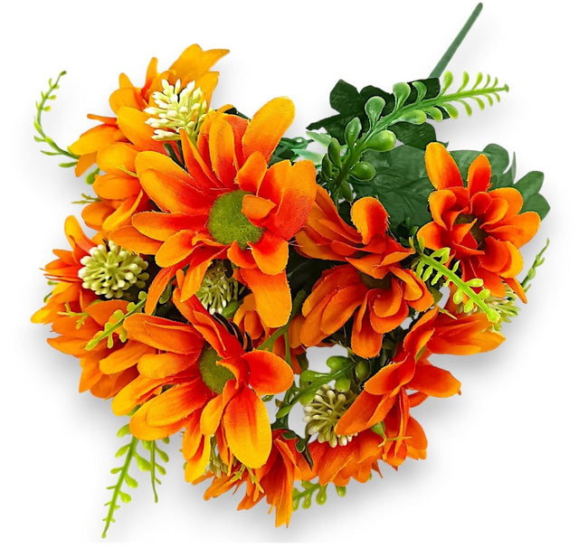Buchet margarete x7 35cm portocaliu
