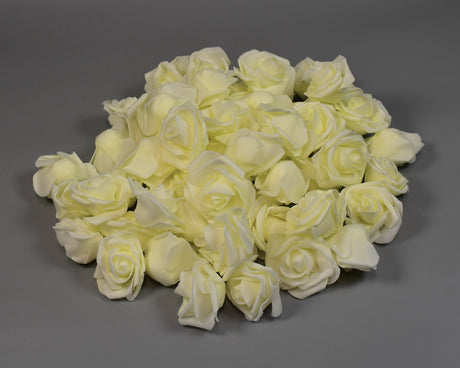 Image for Cap trandafiri polifoam 7cm 60buc/pachet crem