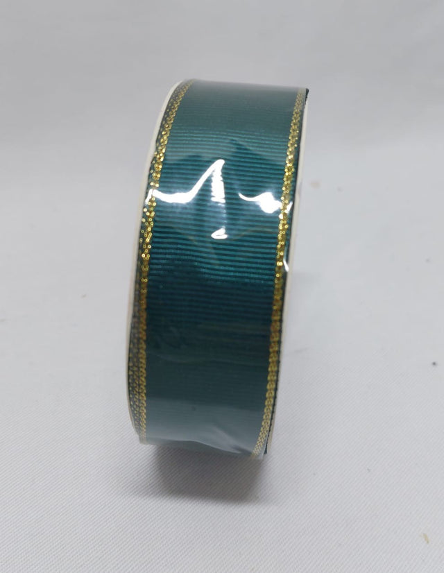 Banda decor rips cu margine auriu 25mmx10m verde