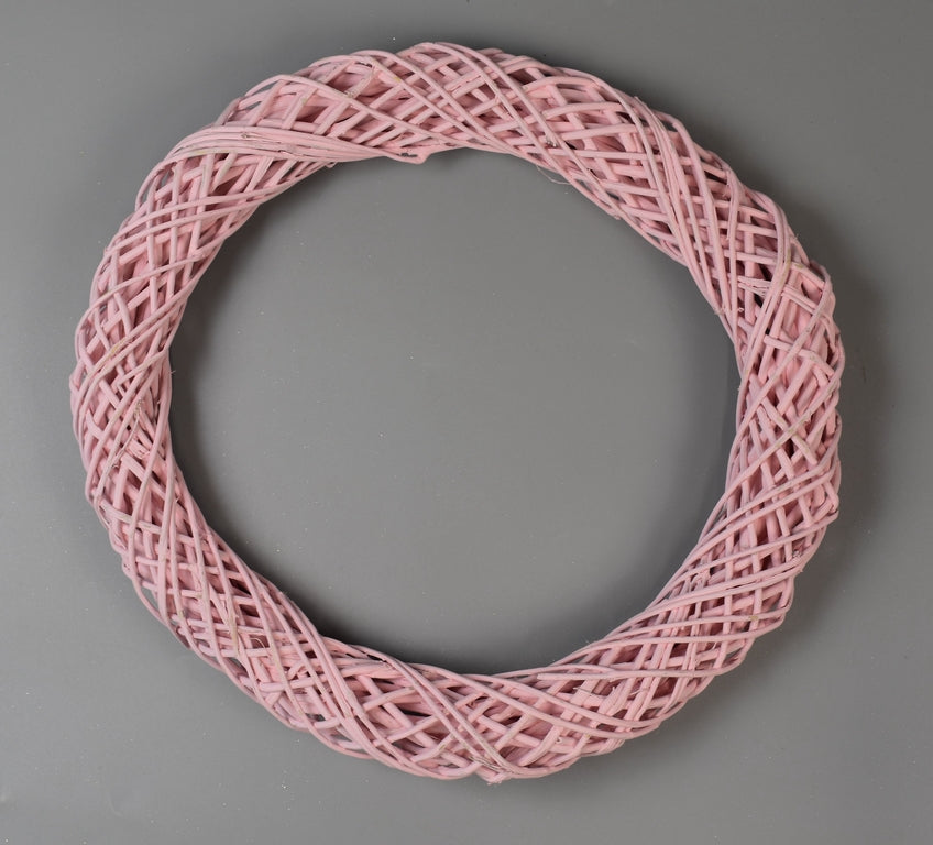 Coronita din nuiele 25cm vopsit roz
