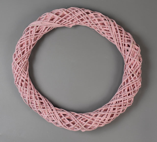 Coronita din nuiele 25cm vopsit roz