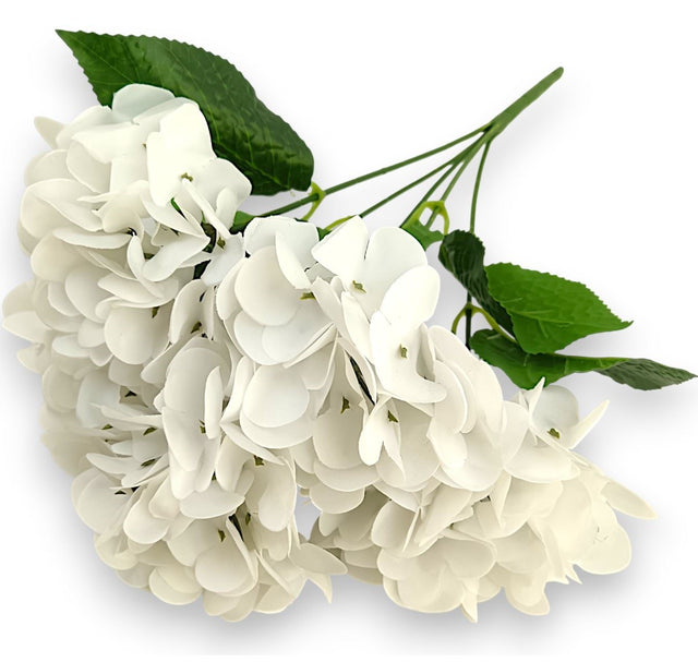 Buchet hortensii Real Touch x5 47cm alb