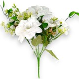 Buchet dalie x7 30cm alb