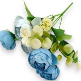 Buchet ranunculus x5 H:30cm albastru