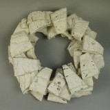 Koszorú fűzfa darabokból 35cm falfestékes fehér