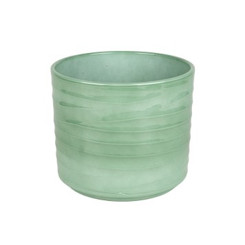 Vas ceramic Wave lucios 22cm verde salvie