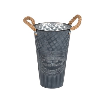 Vase din metal cu manere Loretta 16x25cm gri