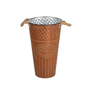 Vase din metal cu manere Loretta 18,5x30cm maro