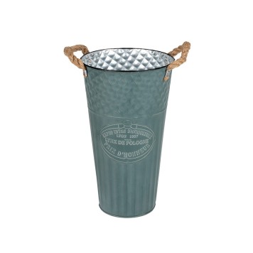 Vase din metal cu manere Loretta 18,5x30cm verde