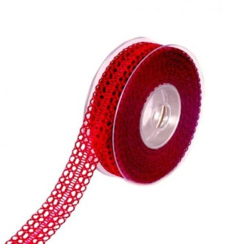 Banda decor textil 2.5cmx10m rosu