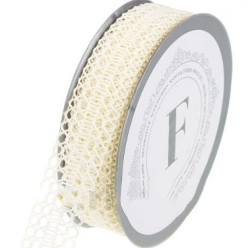 Banda decor textil 2.5cmx10m crem