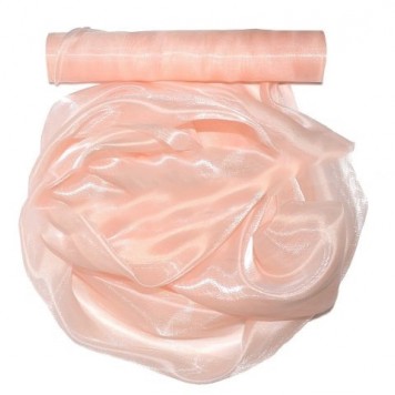 Organza saten 25cmx10m piersica
