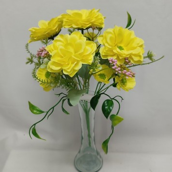 Buchet dalie x7 30cm galben