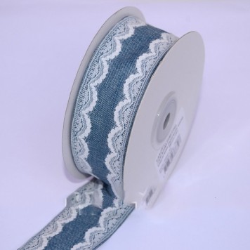 Banda decor textil 38mmx10m albastru