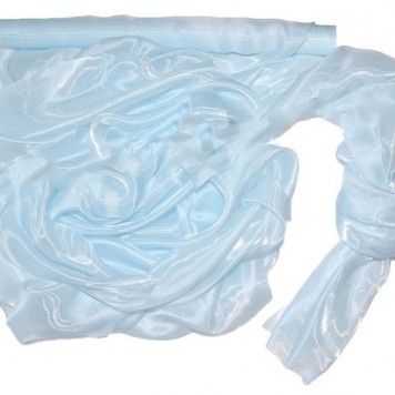 Organza saten 47cmx10m albastru deschis