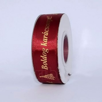 Banda decor saten 25mmx22,86m bordeaux