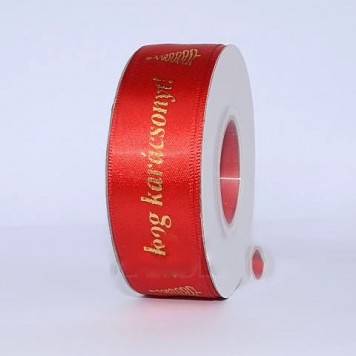 Banda decor saten 25mmx22,86m  rosu