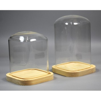 Cupola din sticla patrat cu blat 15x12cm