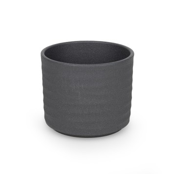 Vas ceramic cilindru Wave Strukturrafit 16cm grafit