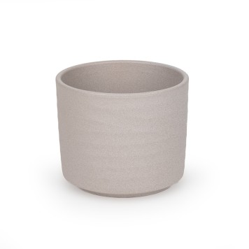 Vas ceramic cilindru Wave Struktur  16cm nisipiu