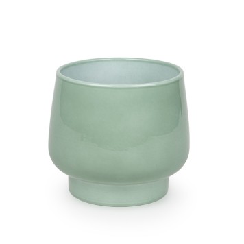 Vas ceramic Krug lacuit 17cm verde salvie