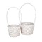Set cos din nuiele cu toarta 23x19,5/52,5cm S2 alb
