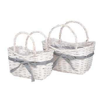 Set cos din nuiele 34x20x18,5/30,5cm S2 alb