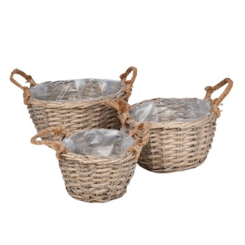 Set cos din nuiele cu manere 15,5x23,5/30cm S3 gri