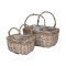 Set cos din nuiele forma geanta cu manere 26,5x19,5x14/26cm S2 gri
