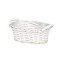 Bol oval din nuiele cu manere 26x17x11,5cm alb